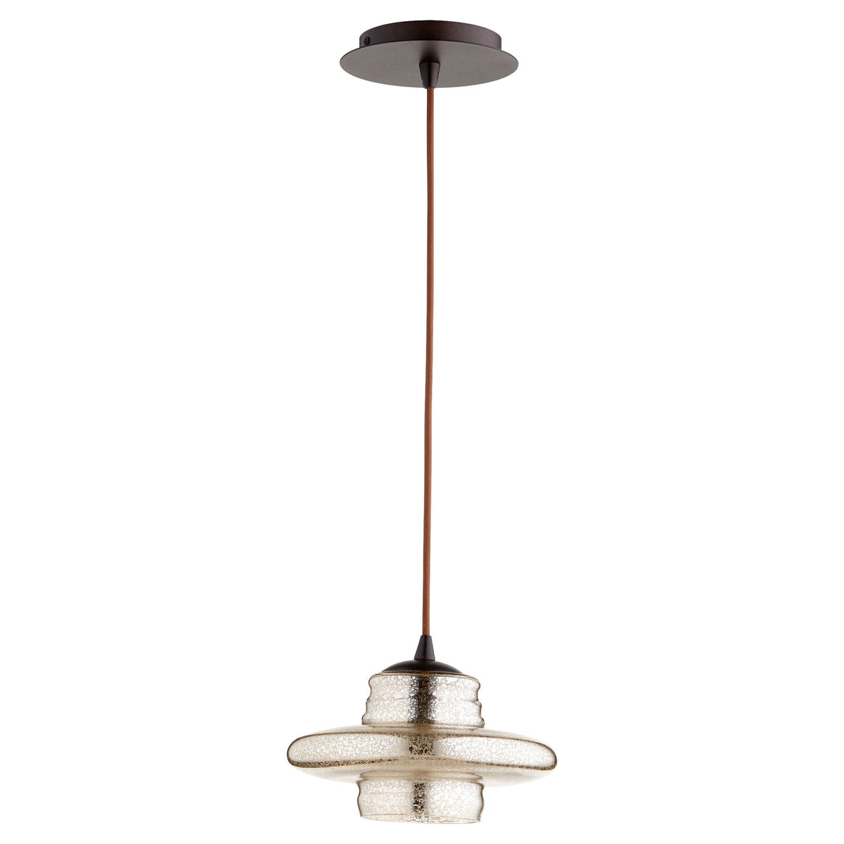Celeste Pendant Light with Mercury Glass Shade and Oiled Bronze Finish – 1-Light G9 Base, 40W