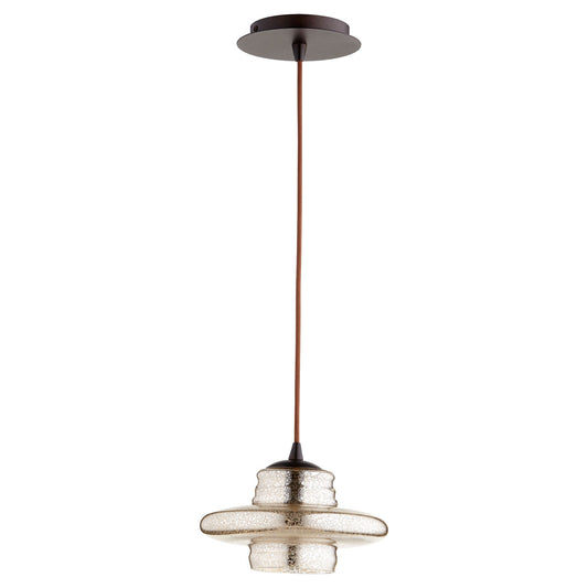 Celeste Pendant Light with Mercury Glass Shade and Oiled Bronze Finish – 1-Light G9 Base, 40W