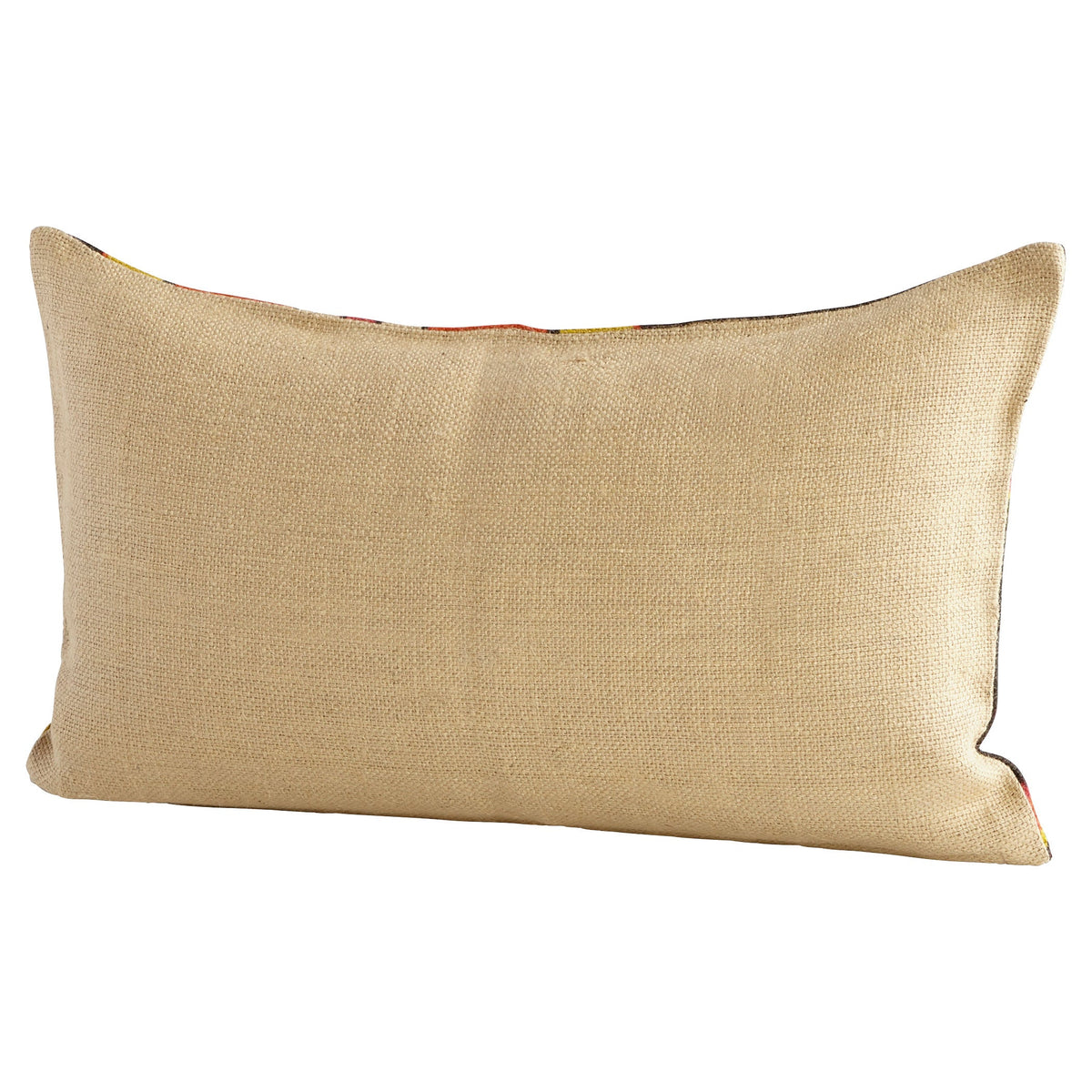 Navajo Jute Pillow Cover – Multi-Colored Geometric Lumbar Accent, 14x24 Inch