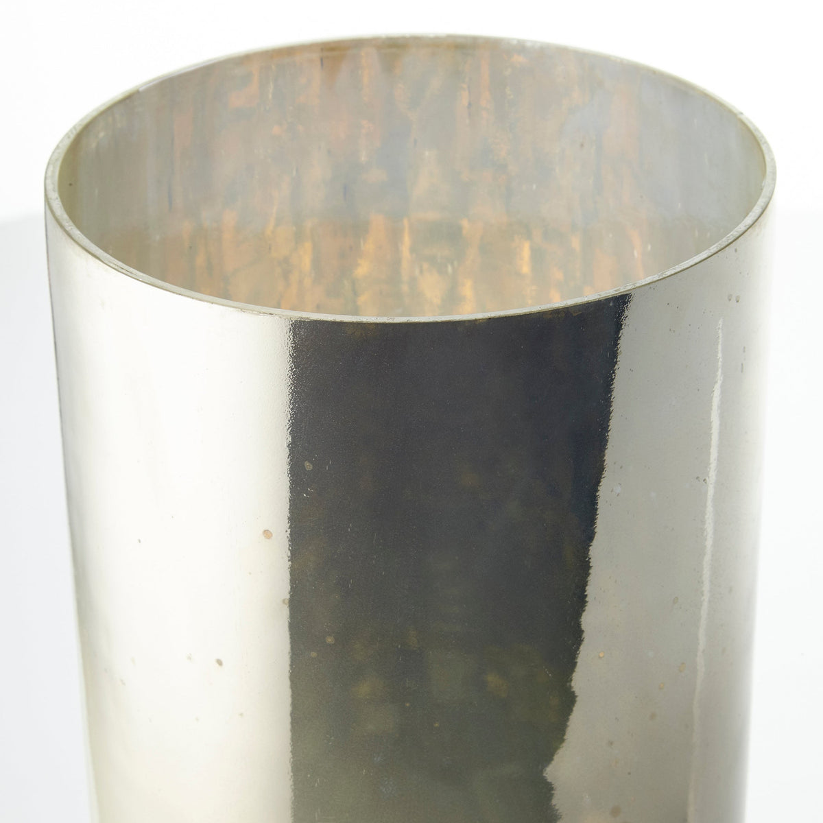 Isadora Vase – Small | Nickel and Snow White Glass | Elegant Aluminum & Glass Flower Vase