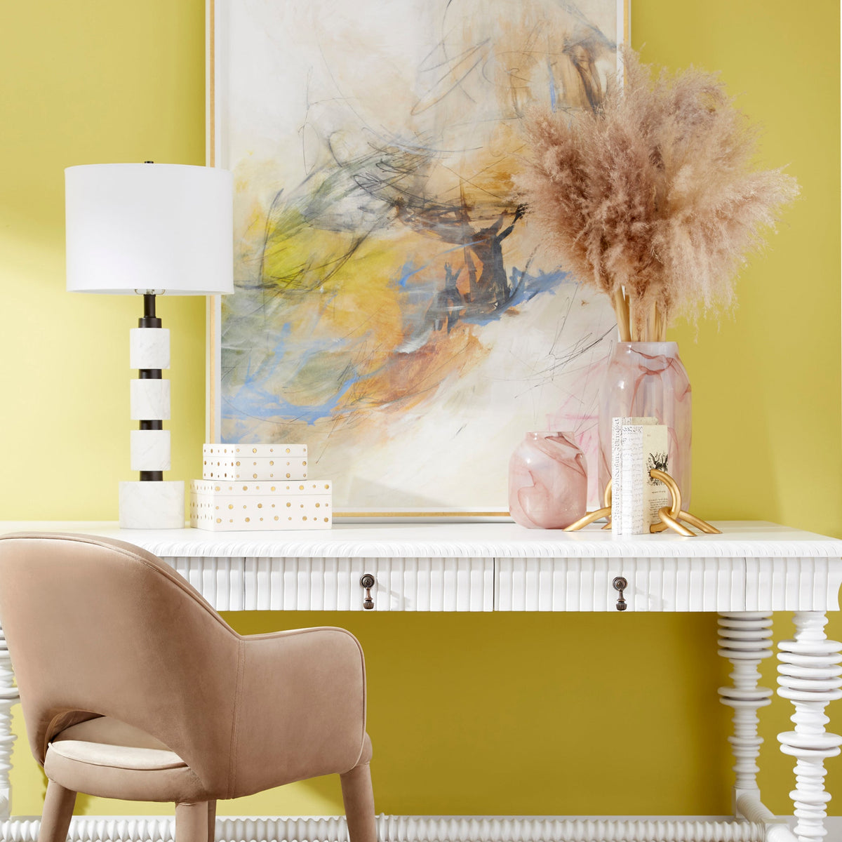 Atria Vase | Pink – Large – Modern Glass Vase for Home Decor, Floral Arrangements & Centerpieces