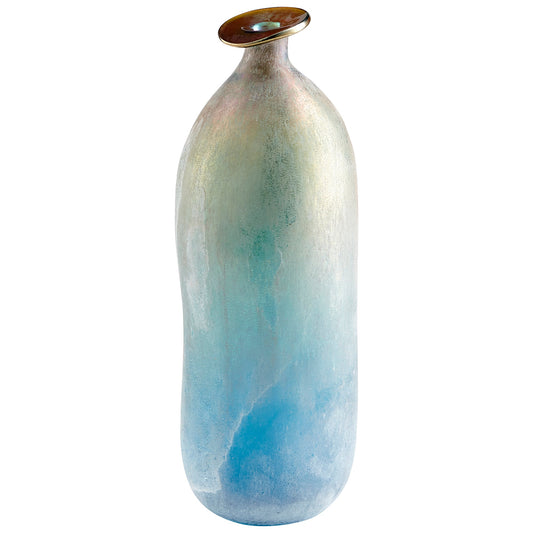 Sea Of Dreams Vase | Turquoise And Scavo - Large – Elegant Coastal Glass Vase for Home Décor