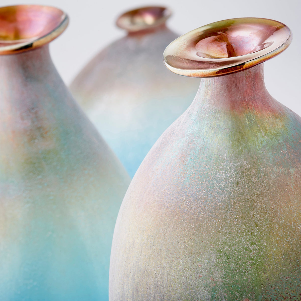 Sea Of Dreams Vase | Turquoise And Scavo - Large – Elegant Coastal Glass Vase for Home Décor